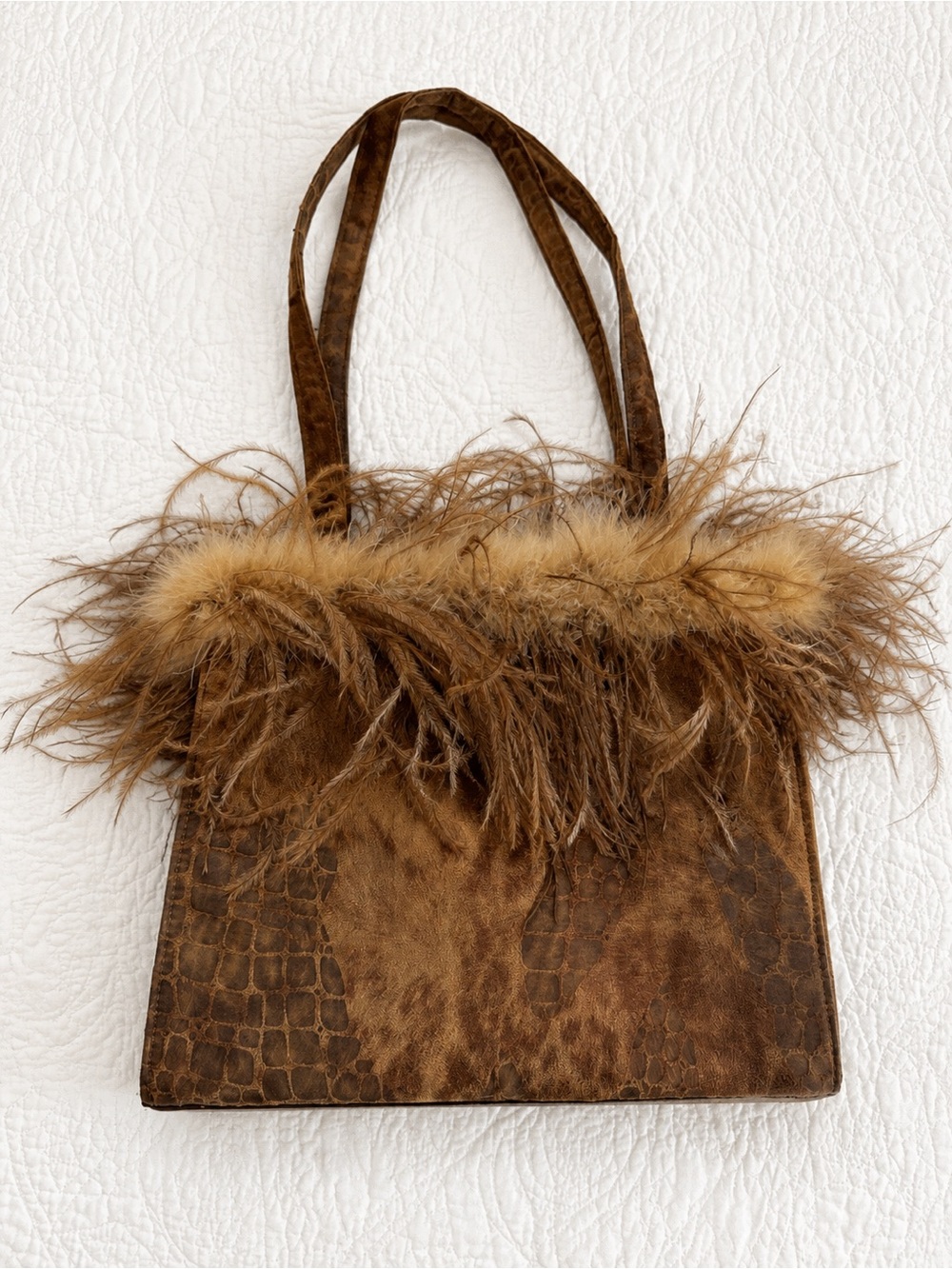 Game Day Purse / Handbag with Ostrich Feather